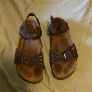 Brown Birkenstocks with strap!